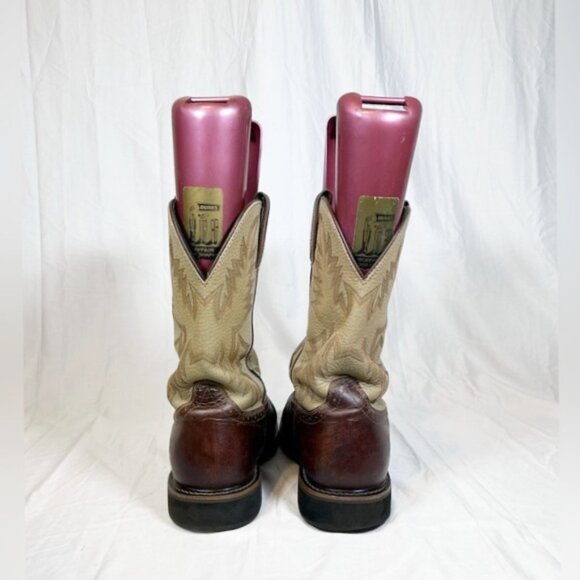 Justin Mens Golden Brown Leather 11" Superintendent Western Work Boots~12EE~ - Picture 5 of 7